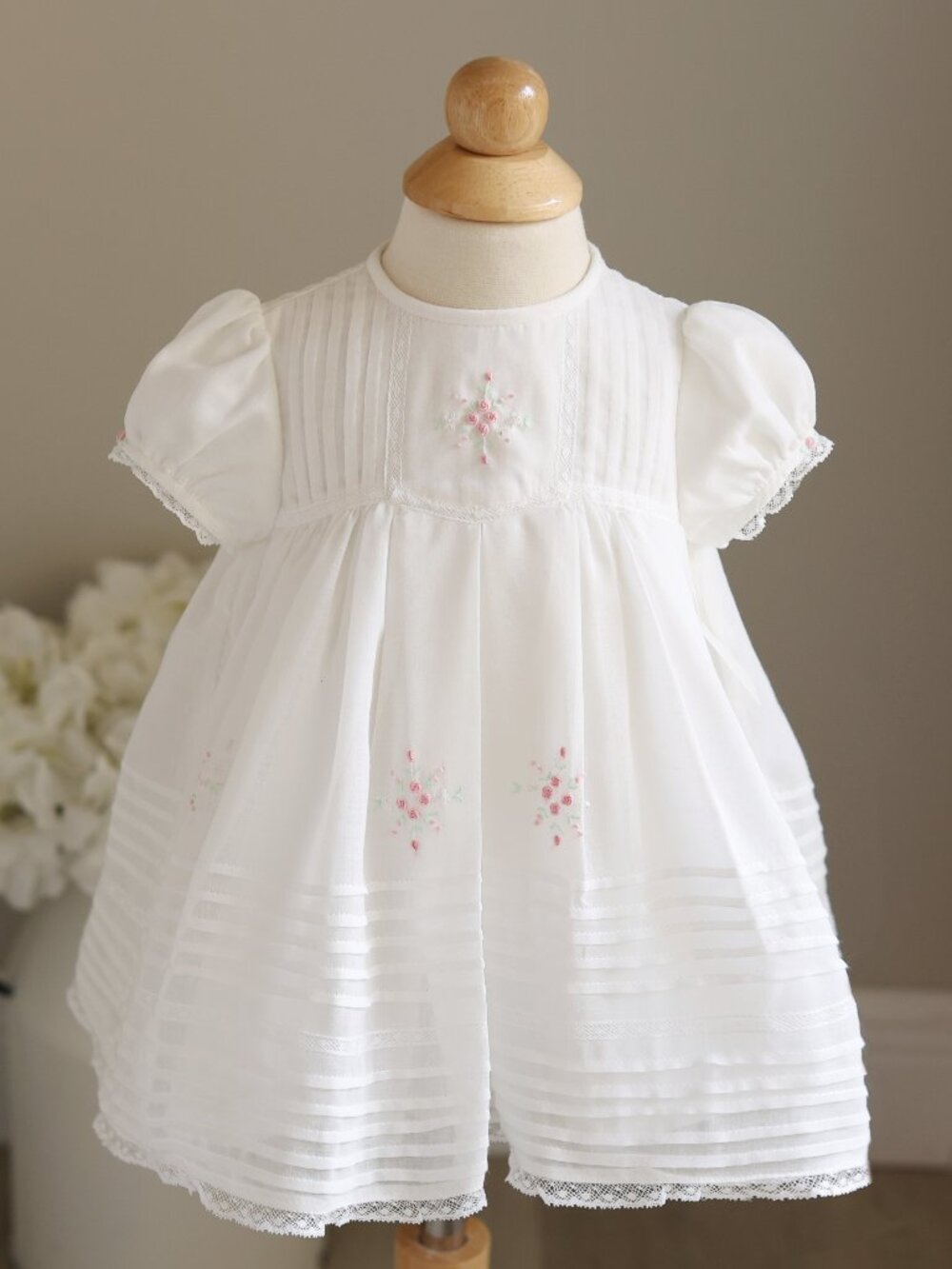 Off White Ivory Heirloom Dress STUNNING Pintuck Lace Embroidery Special Occasion
